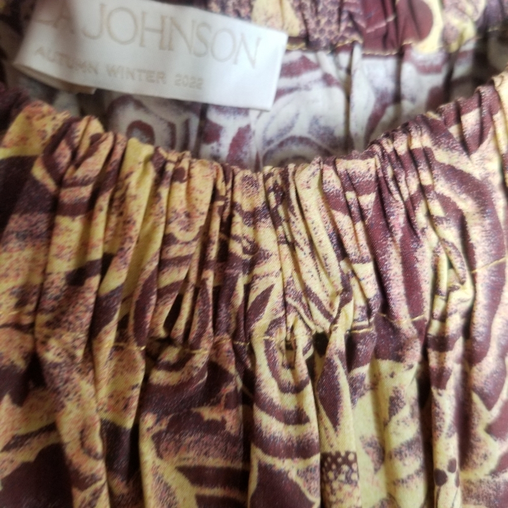 Ulla Johnson Printed Cotton Midi Dress Boho Prairie Romantic Artisan Smocked - Picture 14 of 14